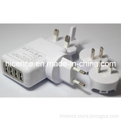 Universal 3.1A 4 USB Port Travel Charger for iPhone and iPad